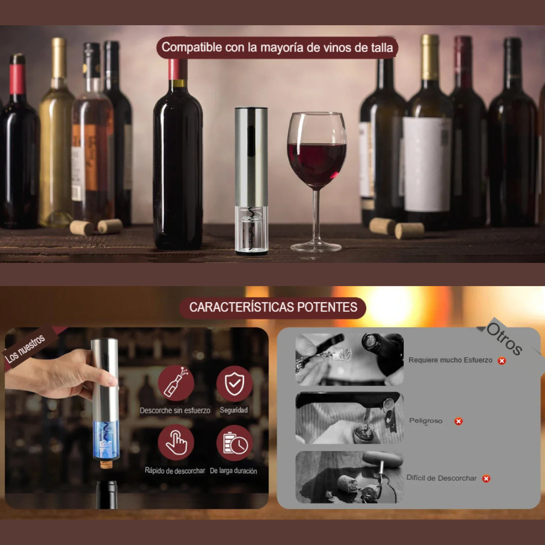 Abridor de vino eléctrico recargable 4 piezas